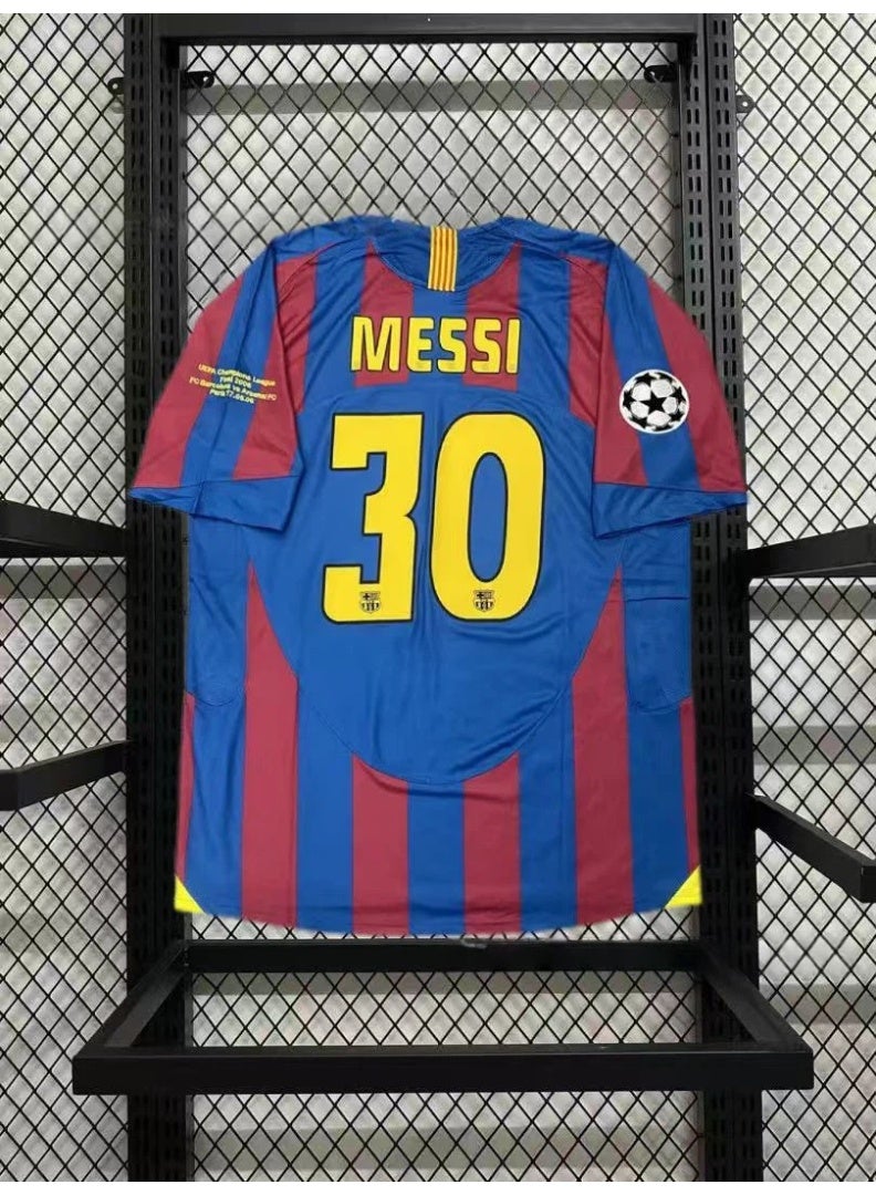 نادي بارشلونة لكرة القدم 2005-2006 برشلونة المنزل الرجعية لكرة القدم موحدة #30 ميسي الرجعية لكرة القدم جيرسي هدية للجماهير والأصدقاء - Image 1